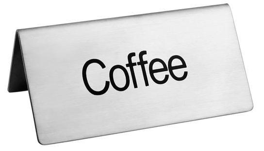 Stainless Steel ᆬCoffeeミ Beverage Tent Sign 1 Stainless Steel ᆬCoffeeミ Beverage Tent Sign